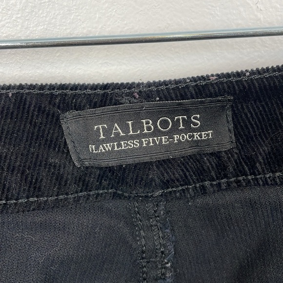 Talbots Corduroy Straight Leg Womens 14 Black 5 Pocket Plus Size Relaxed Pants - Picture 11 of 11